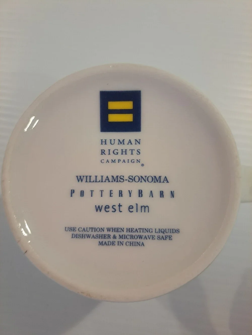 Williams Sonoma Pottery Barn HRC Love Is Love Pride Mug Rainbow Hearts